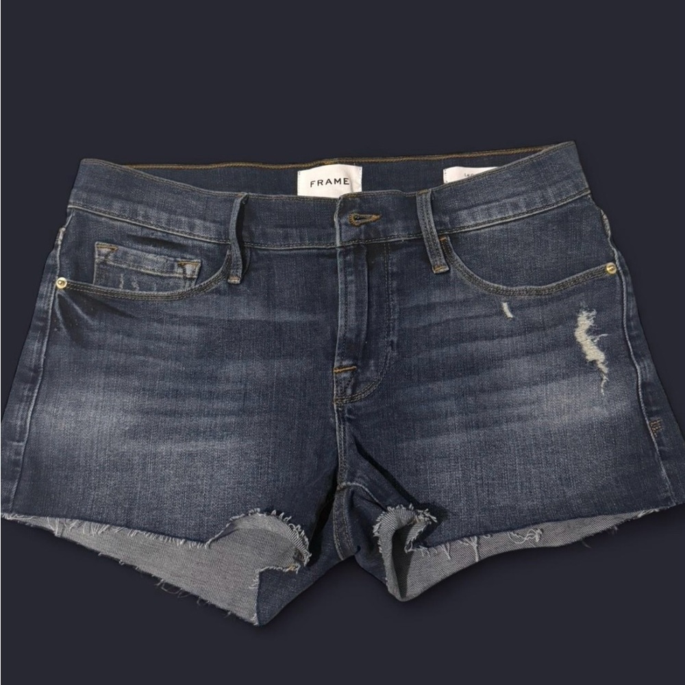 Frame Distressed Denim Shorts
